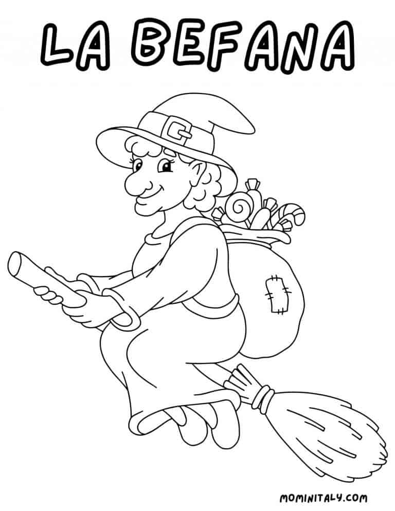 La Befana Coloring Pages - Italy’s Friendly Epiphany Witch - Mom In Italy
