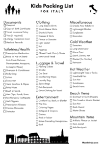 ITALY PACKING LIST FOR KIDS – What to Bring &amp; What to Leave at Home ...