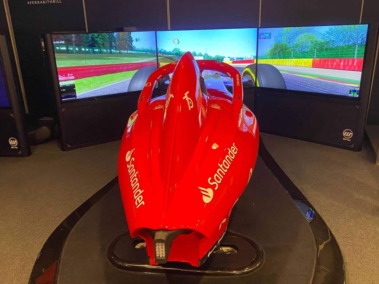 F1 race car simulator at the Ferrari Museum in Maranello, Italy.